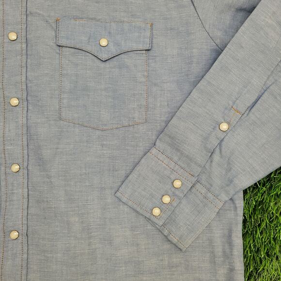 Vintage 80s Saddle-King Pearl-Snap Shirt 3XL 26x33 Poplin - Picture 2 of 10